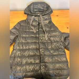 Herno Ultra Light Silver Winter A-Line Parka Size 50